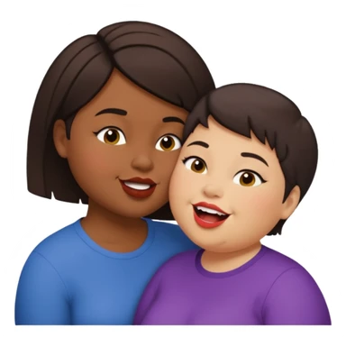 Chubby ugly lesbian with medium dark hair kissing tall butch lesbian with huge teeth and short hair sticker