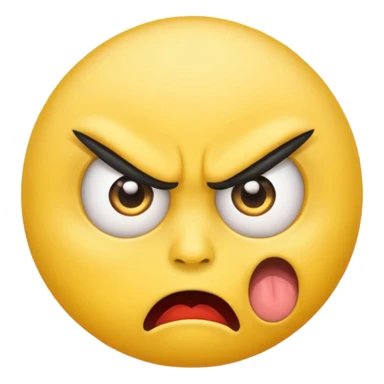 angry face emoji which is also rolling it's eyes sticker