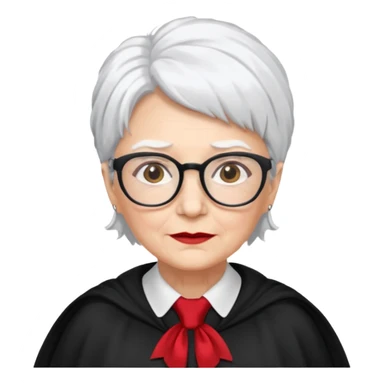 An older woman with glasses and white hair, in a red tie and black cape (might resemble Professor McGonagall). sticker