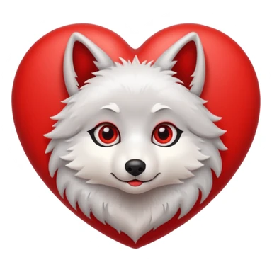 cute wolf inside heart sticker