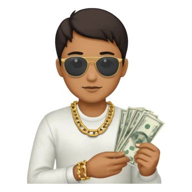 Knight helmet gold chain dark glasses money sticker