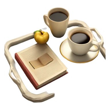 vintage tray with book and coffee on it sticker