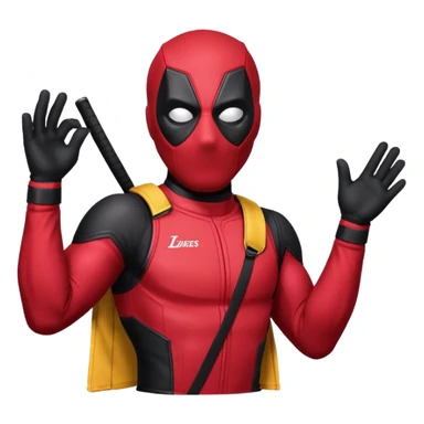 Deadpool wearing lakers jersey  sticker