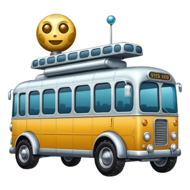  antique tall bus robotic twelve passenger Moon rover  sticker