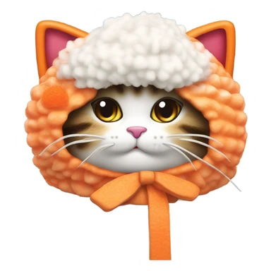 Cat wearing a sushi costume  sticker