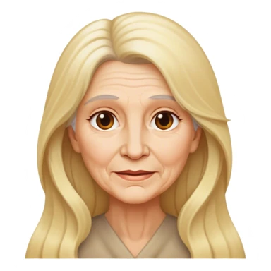 older woman with long blond hair sticker