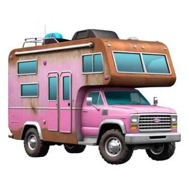 Aerodynamic racing Streamlined retro dilapidated hillbilly-Barbie Vader styled motor home rv off-roading rock-climbing 4x4 desert Winnebago party monster truck  sticker
