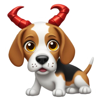 Beagle dog with devil horns sticker