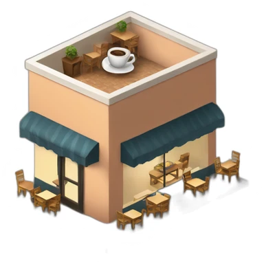 Coffee house isometric sticker