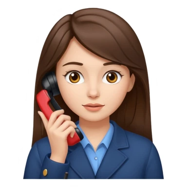 ￼ Brunette Haired Girl on the phone  sticker