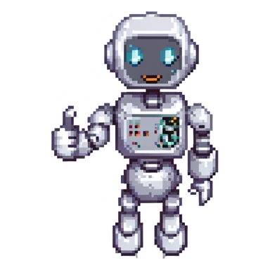 A robot hitchhiking across the galaxy sticker