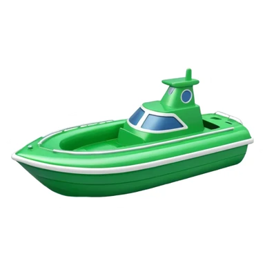 green plastic toy boat sticker