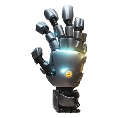 magnific shiny power in a robotic hand sticker