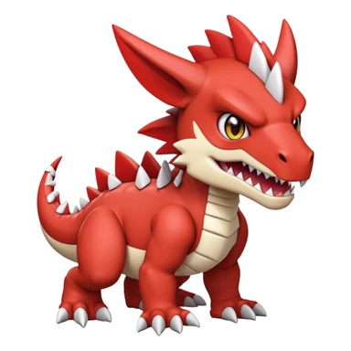 Cute Baby Chibi Digimon-Guilmon-Tyrantrum-Tyrunt-hybrid (full body) sticker