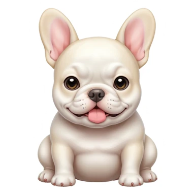 a big white fat baby french bulldog sticker