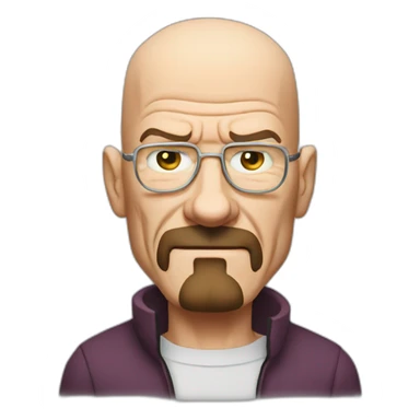 Bald Walter white bad guy with thumb up sticker