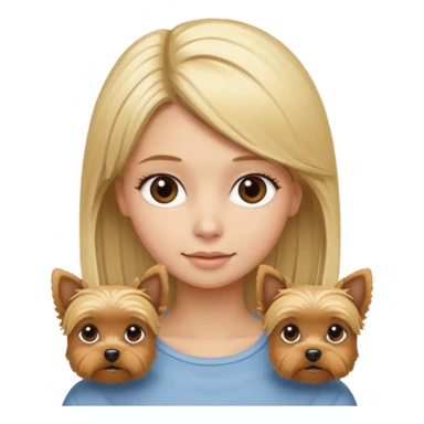 blonde girl straight hair and two yorkies sticker