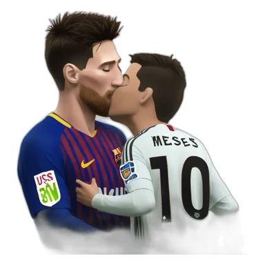 Messi kissing ronaldo sticker