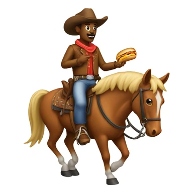cowboy on a horse eating a hotdog sticker