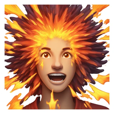 Explosion of fire sticker