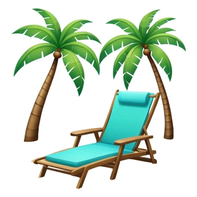 Beach paradise with palm trees and lounge chair sticker