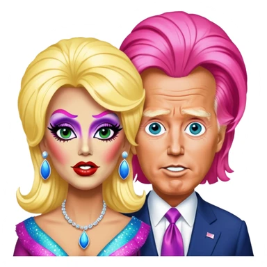 Donald trump and Joe Biden as drag queens  sticker