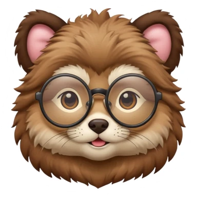 yuvarlak gözlüklü hayvan  sticker