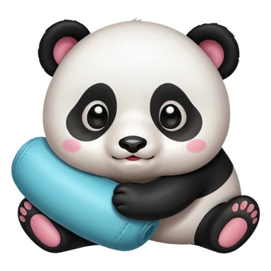 baby panda rolling  sticker