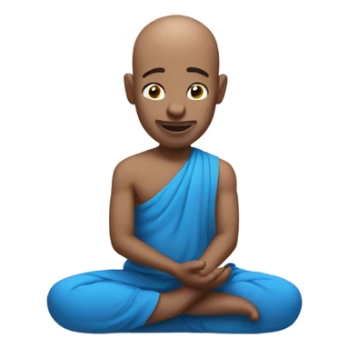 Bald man namaste blue eyes sticker
