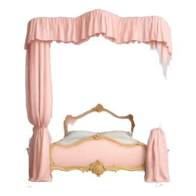 vintage pale pink rococo canopy bed sticker