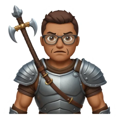 Glasses-Wearing wild Warrior bust sticker