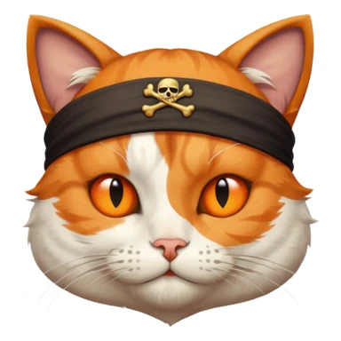 pirate cat with one closed eye with eye patch sticker