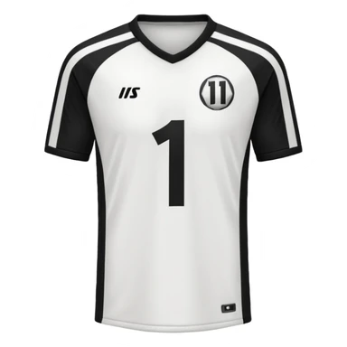White and black soccer jersey with number 1 sticker