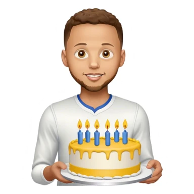 Stephen curry holding a birthday cake sticker