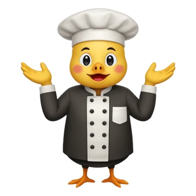 Una gallina con ropa de chef haciendo una cara de decepcion sticker