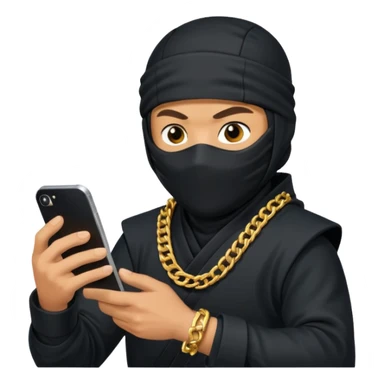 Ninja with  gold chain on his phone sticker