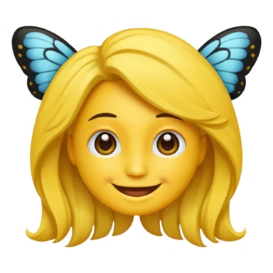 Emoji sourire avec un nœud papillon dans les cheveux sticker