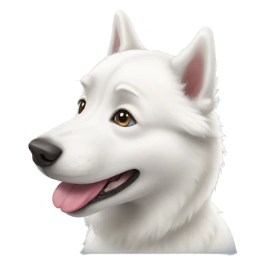 white husky dog with tongue out sticker