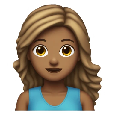 Girl on blue jetski tan skin brown hair sticker