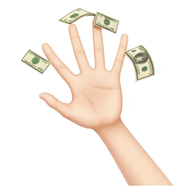 hand borrow money sticker