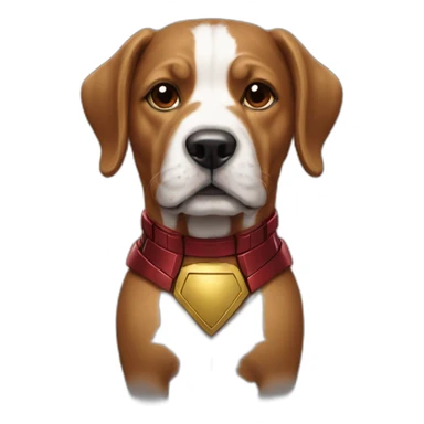 ironman with a dog's head sticker