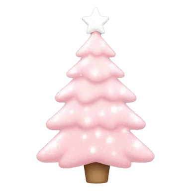 Light pink Christmas tree with white sparkly ornaments  sticker