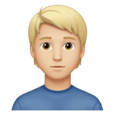 young man with blond hair turning back sticker