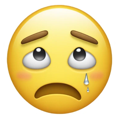 Emoji of sad face with tears sticker