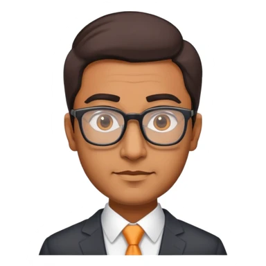 Indian finance bro with glasses, business attire, confident expression sticker