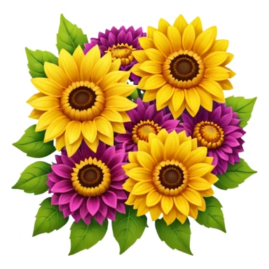 Sunflower and Dahlia bouquet  sticker