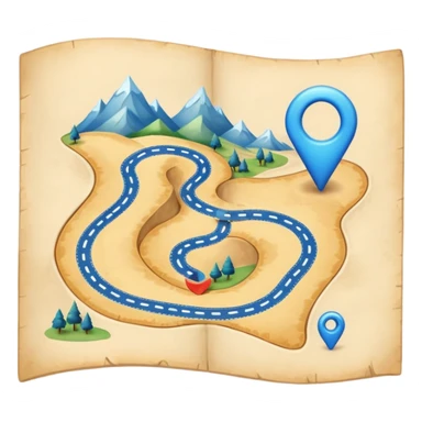 create a realistic emoji showing a logistic route sticker