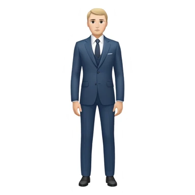 Russian man full length in suit photorealistic serious sticker