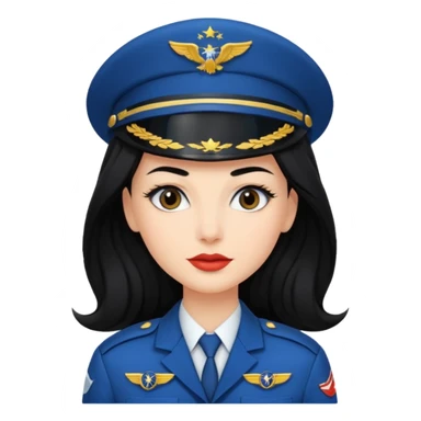 Femme cheveux long noir travaille dans le domaine de l'aéronautique sourcils plus fournis makeup clean sticker