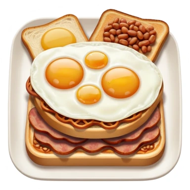 full English breakfast, simplified, icon-like, suitable for a GTA-style inventory system sticker